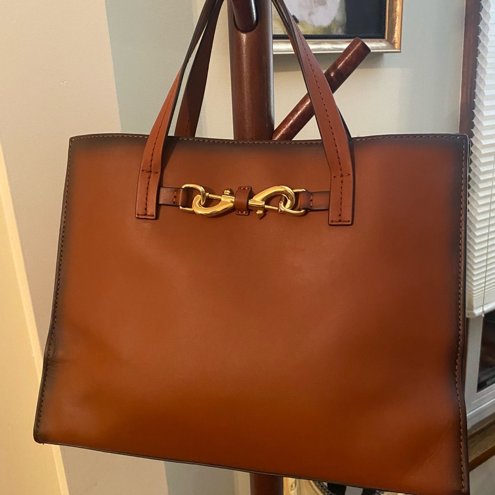 Rebecca Minkoff Brown Tote with Gold Accents